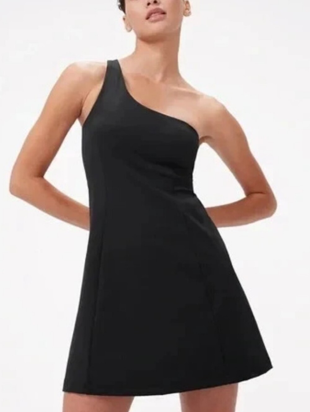 Outdoor Voices One-Shoulder Black Athletic Mini Dress XS